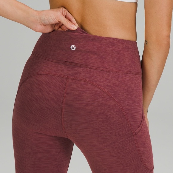 🎈Lululemon Invigorate tights 25” (7/8) Heathered Mulled Wine Red 4 - Picture 6 of 14